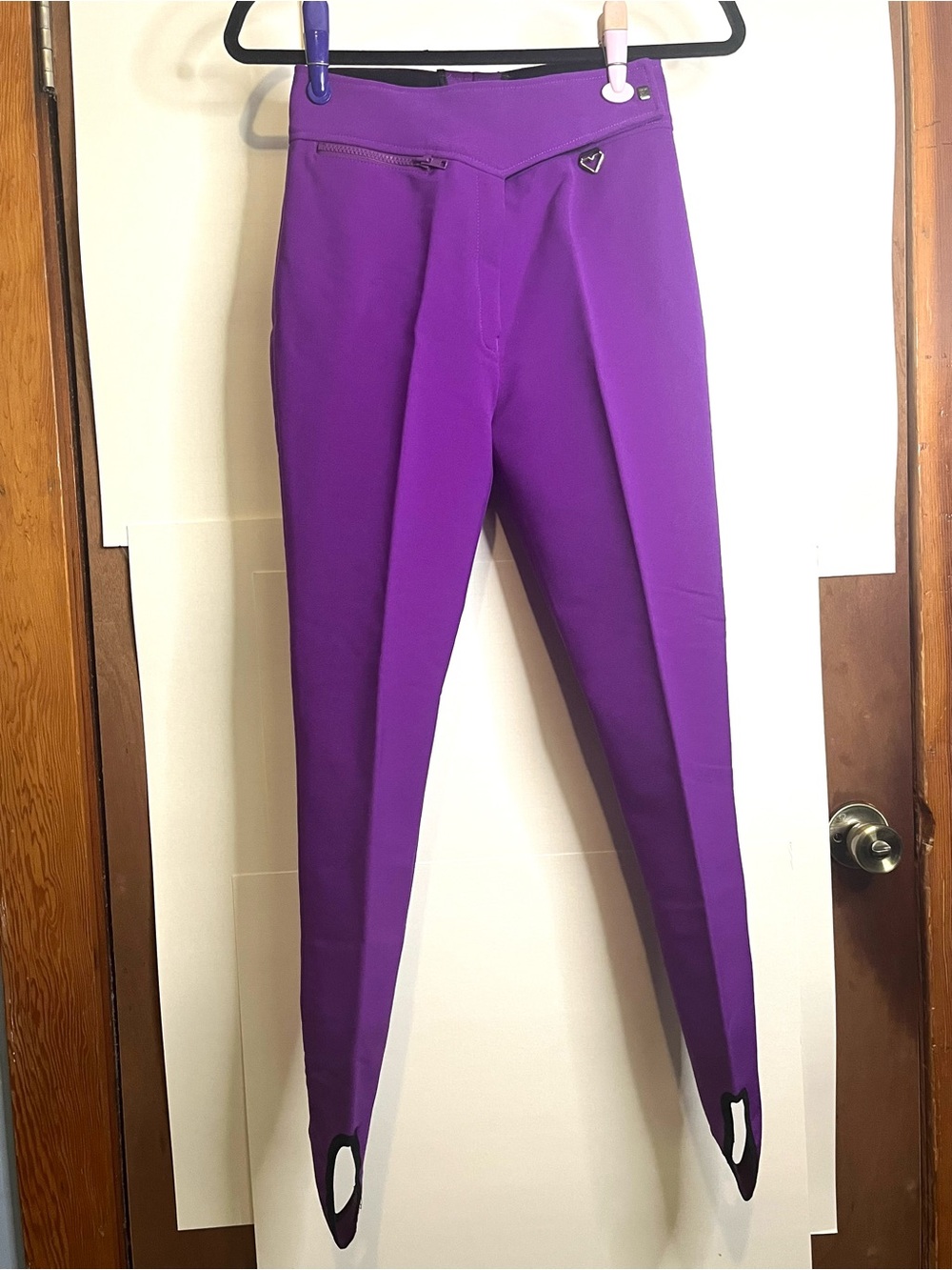 Obermeyer Women’s (VTG 8) Waist 24 Vibrant Purple Wool Blend Stirrup Ski Pants